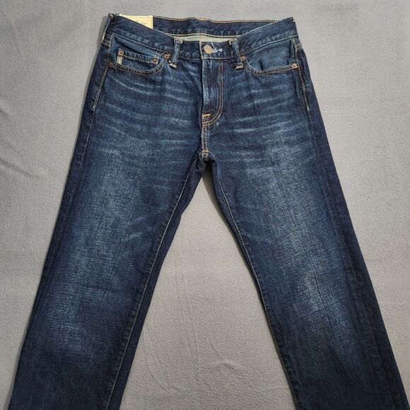 Abercrombie & Fitch Men 30X34 (31X33) Dark Wash Straight Leg Jeans - Picture 3 of 13
